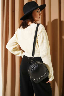 Üç Düğmeli Triko Crop Hırka Taş - Kadın Giyim Modelleri