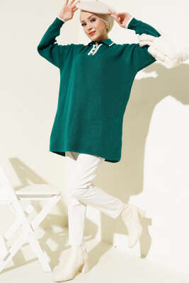 Üç Düğmeli Triko Tunik Nefti - Triko Tunik