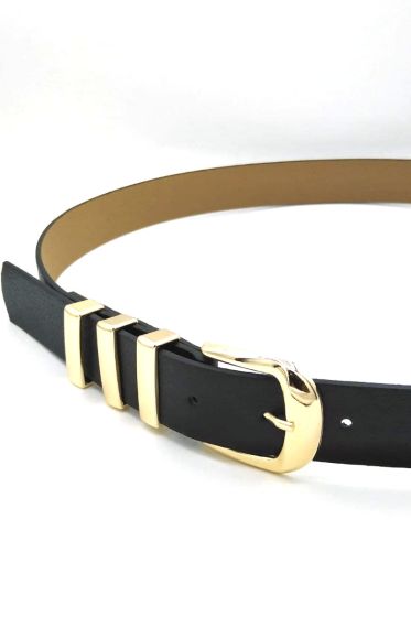 Üç Geçişli Siyah Kemer - Deri Kemer
