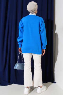 Üç İplik Basic Sweatshirt Mavi - 100-300 TL Ürünler