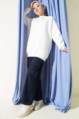 Üç İplik Basic Tunik Beyaz - Tunik