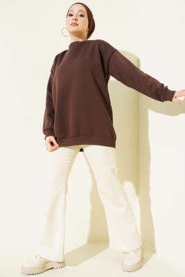 Üç İplik Basic Tunik Kahve - Tunik