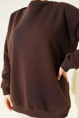 Üç İplik Basic Tunik Kahve - Tunik