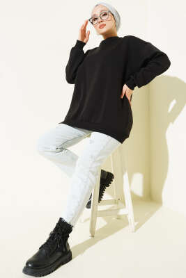 Üç İplik Basic Tunik Siyah - ADYES