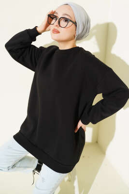 Üç İplik Basic Tunik Siyah - Tunik