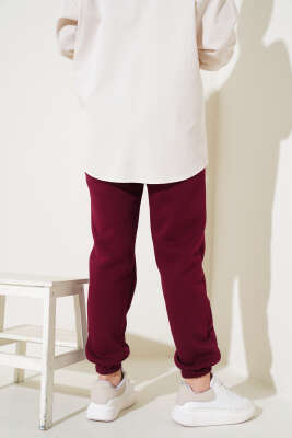 Üç İplik Jogger Pantolon Bordo - Pantolon