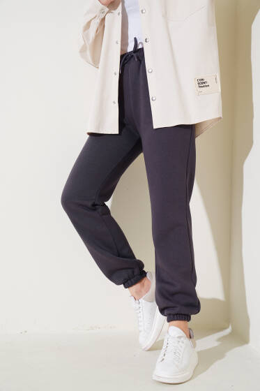 Üç İplik Jogger Pantolon Füme - Pantolon