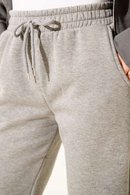 Üç İplik Lastikli Jogger Pantolon Füme - Yılın Fırsatı