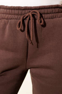 Üç İplik Lastikli Jogger Pantolon Kahve - Pantolon