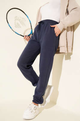 Üç İplik Lastikli Jogger Pantolon Lacivert - Pantolon