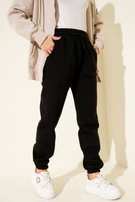 Üç İplik Lastikli Jogger Pantolon Siyah - MURAT GİYİM