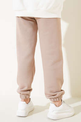 Üç İplik Paça Lastikli Jogger Pantolon Latte - Pantolon