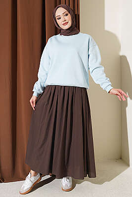 Üç İplik Şardonlu Sweatshirt Bebe Mavi - Tunik
