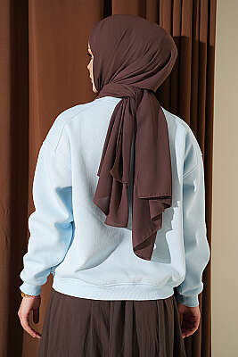 Üç İplik Şardonlu Sweatshirt Bebe Mavi - Tunik