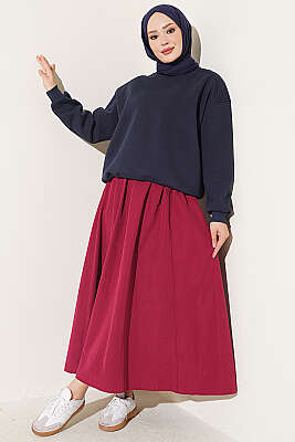 Üç İplik Şardonlu Sweatshirt Lacivert - Tunik