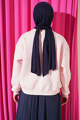 Üç İplik Şardonlu Sweatshirt Pembe - Tunik