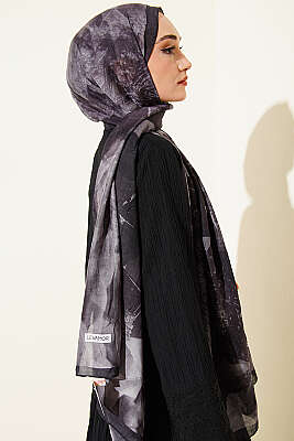 Üçgen Desen Bambu Kraş Şal Antrasit - Başörtüsü