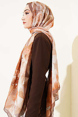 Üçgen Desen Bambu Kraş Şal Camel - Başörtüsü