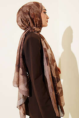 Üçgen Desen Bambu Kraş Şal Latte - Başörtüsü