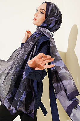 Üçgen Desen Bambu Kraş Şal Parlement 