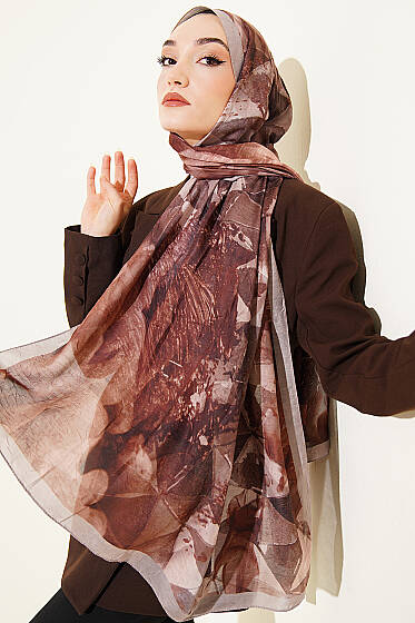 Üçgen Desen Bambu Kraş Şal Taş - Başörtüsü