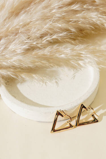 Üçgen Küpe Gold - Küpe