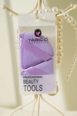 Üçgen Şekilli İkili Makyaj Süngeri Seti Lila - NEW WELL