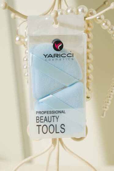 Üçgen Şekilli İkili Makyaj Süngeri Seti Mavi - Makyaj Aksesuarları