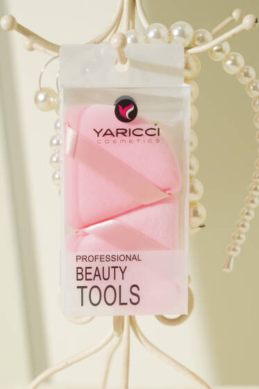 Üçgen Şekilli İkili Makyaj Süngeri Seti Pembe - Makyaj Aksesuarları