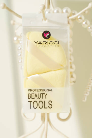 Üçgen Şekilli İkili Makyaj Süngeri Seti Sarı - Makyaj Aksesuarları