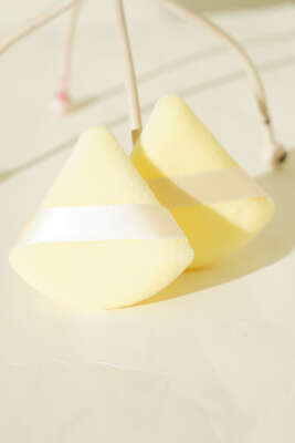 Üçgen Şekilli İkili Makyaj Süngeri Seti Sarı - Makyaj Aksesuarları