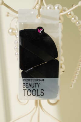 Üçgen Şekilli İkili Makyaj Süngeri Seti Siyah 