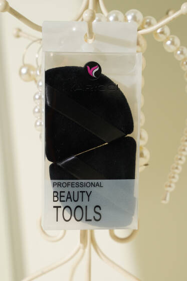 Üçgen Şekilli İkili Makyaj Süngeri Seti Siyah - Makyaj Aksesuarları