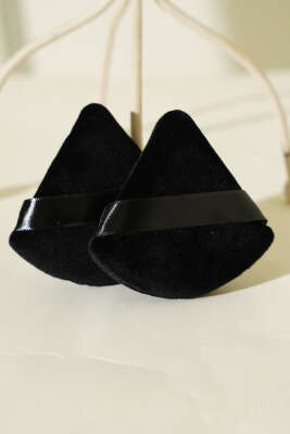 Üçgen Şekilli İkili Makyaj Süngeri Seti Siyah - Makyaj Aksesuarları