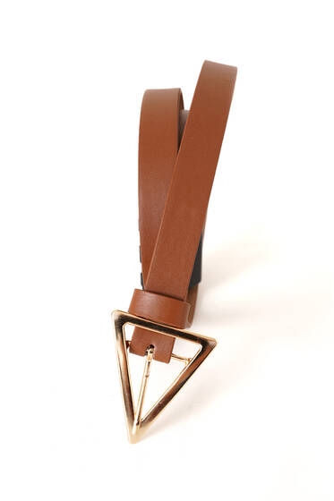 Üçgen Tokalı Kemer Taba - Deri Kemer