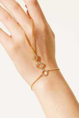 Üçlü Halka Figürlü Zirkon Taşlı Şahmeran Gold - KONYALI BİJUTERİ