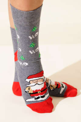 Unisex Yılbaşı Soket Çorap Asorti 10 - Soket Çorap