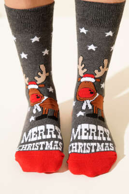 Unisex Yılbaşı Soket Çorap Asorti 13 - Soket Çorap