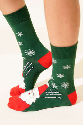 Unisex Yılbaşı Soket Çorap Asorti 6 - Soket Çorap