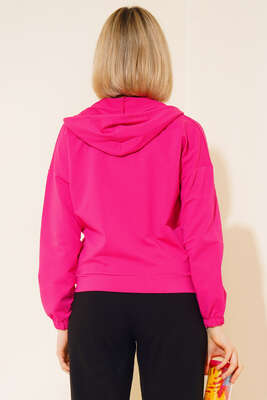 Üst Kapüşonlu Eşofman Takım Fuşya - Kadın Giyim Modelleri