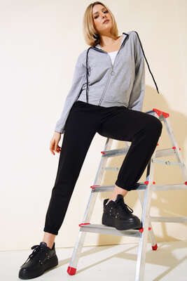 Üst Kapüşonlu Eşofman Takım Gri 