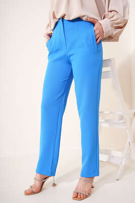 Ütü Çizgili Dar Paça Pantolon İndigo - Yılın Fırsatı