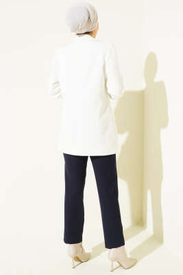 Ütü Çizgili Dar Paça Pantolon Lacivert - Pantolon