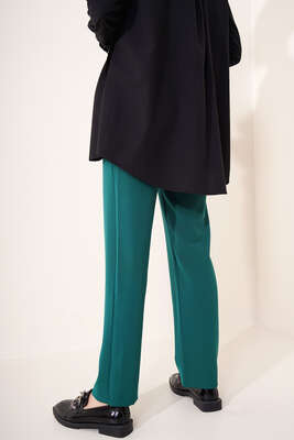 Ütü Çizgili Dar Paça Pantolon Zümrüt - Yılın Fırsatı