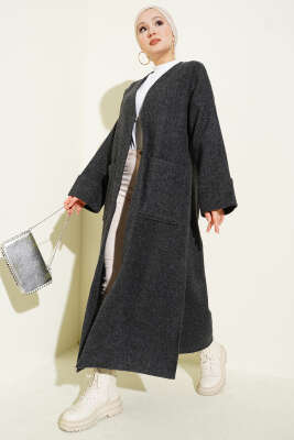 Uzun Cepli Kaşe Kap Antrasit - ELİVA