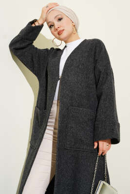 Uzun Cepli Kaşe Kap Antrasit - Dış Giyim&Mont