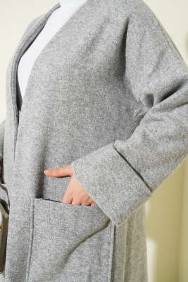 Uzun Cepli Kaşe Kap Gri - Dış Giyim&Mont