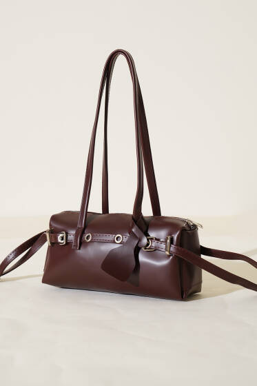 Uzun Dikdörtgen Çanta Acı Kahve - Kol Çantası