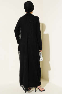 Uzun Fileli Sandy Abaya - Elbise