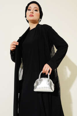 Uzun Fileli Sandy Abaya - Tesettür Elbise